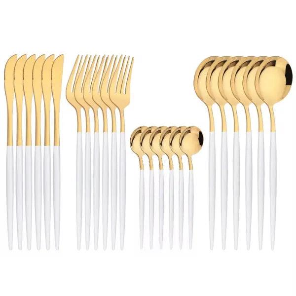 Jogo Talher Vermont Luxo Branco 24 peças - Cazehn