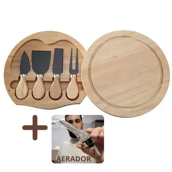 Tabua com Utensílios para Frios com Presente (+Aerador para Vinhos) Estrasburgo - Cazehn