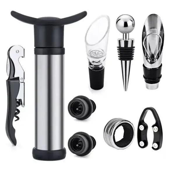 Kit para Vinho Completo Mediterrâneo - 9 Peças Essenciais para Degustação - Cazehn