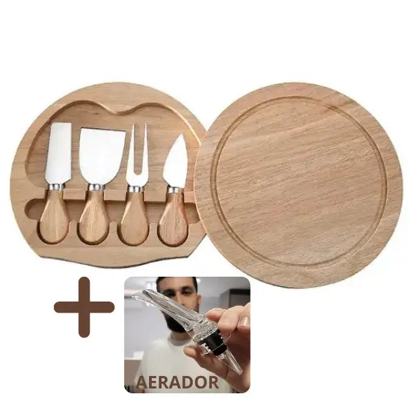 Tabua com Utensílios para Frios com Presente (+Aerador para Vinhos) Estrasburgo - Cazehn