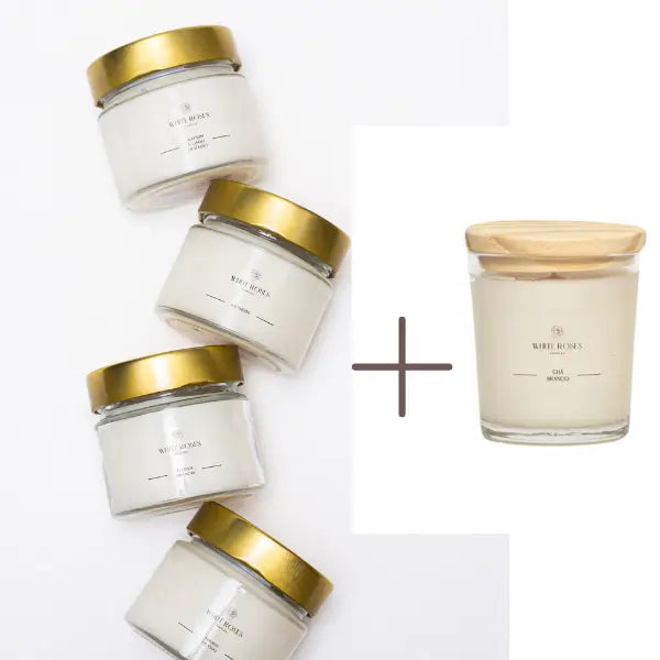 Vela Aromática White Roses Candles - Cazehn - 140g