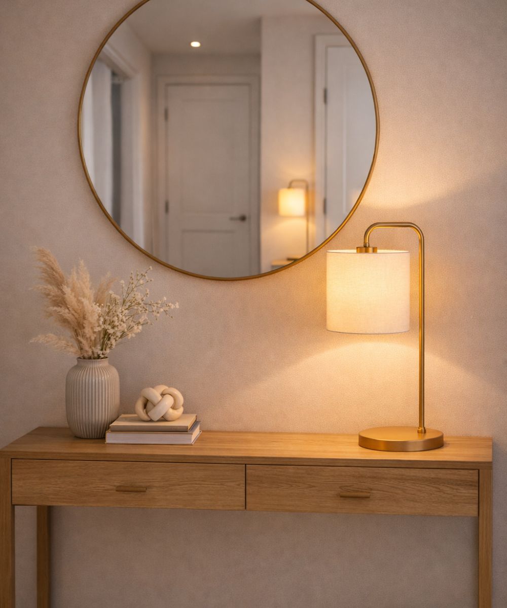 Kit de abajur decorativo de mesa dourado 4