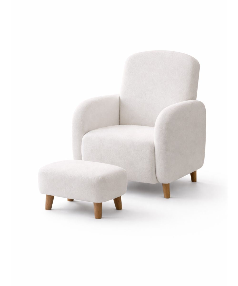 Poltrona decorativa com puff 1