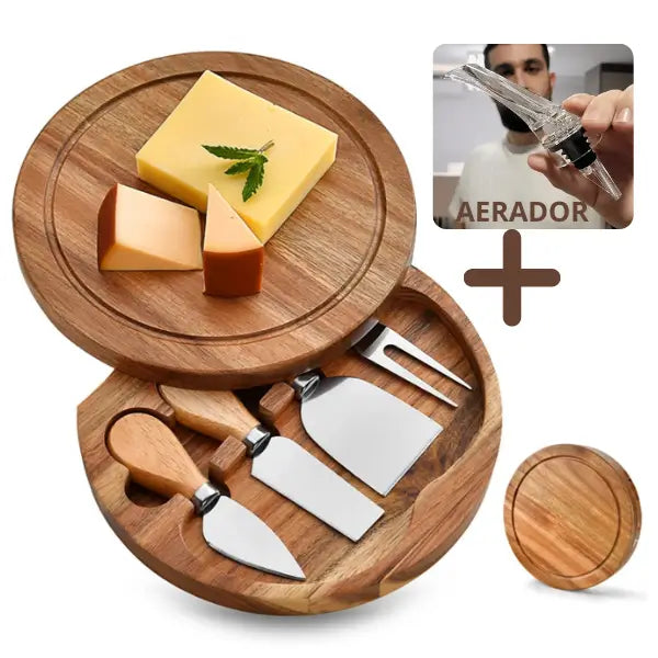 Tabua com Utensílios para Frios com Presente (+Aerador para Vinhos)  Estrasburgo - Cazehn