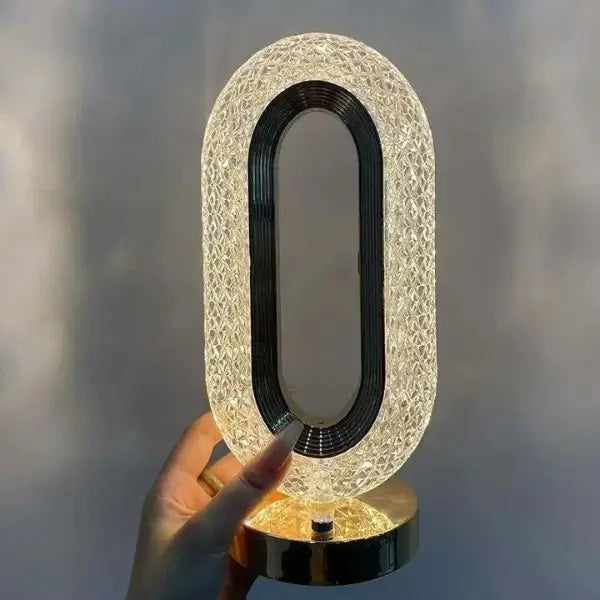 Luminária Mesa LED Cristal Luxo 3 Tons Touch - Cazehn