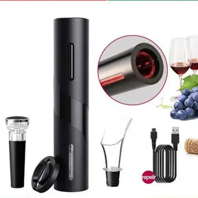 Kit Abridor de vinhos Elétrico com Carregamento por USB - Cazehn