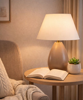 Abajur Luminaria de Ceramica Porcelana Bivolt Cupula para Decoração Quarto 3