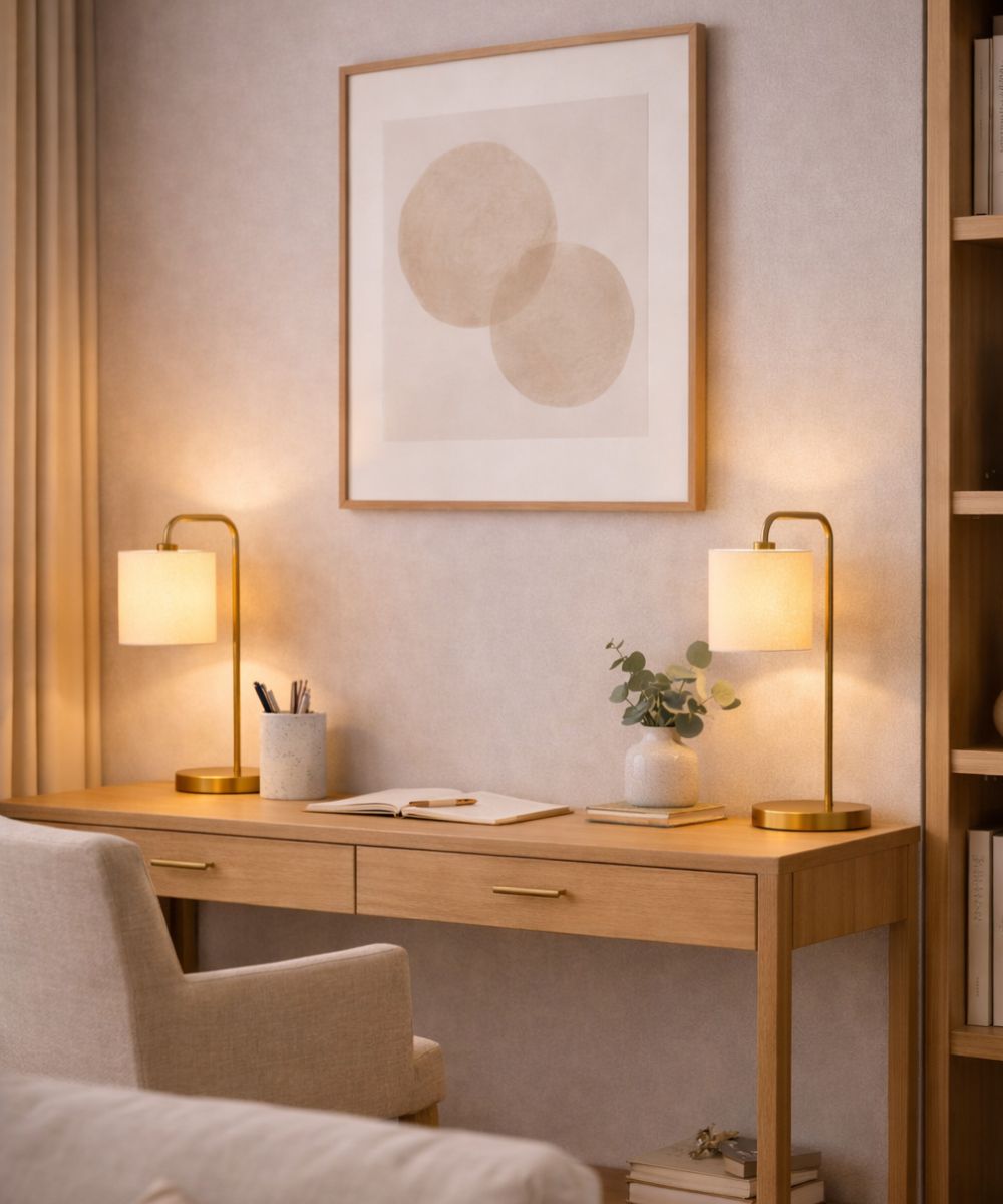 Kit de abajur decorativo de mesa dourado 40