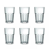 Conjunto de 6 Copos de Vidro, 350ml, 14cm Altura, Design Canelado Para Drinks Sucos Água Vitamina