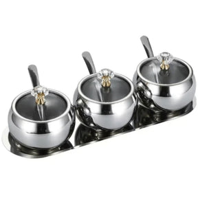 Kit com 3 Pote de Condimentos de Luxo  -Cazehn