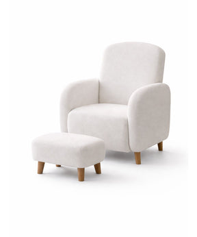 Poltrona decorativa com puff 1
