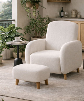 Poltrona decorativa com puff 4