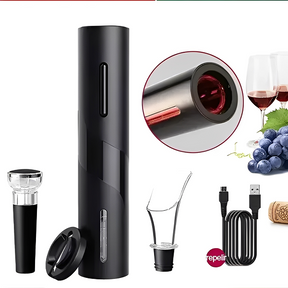 Kit Abridor de vinhos Elétrico com Carregamento por USB - Cazehn